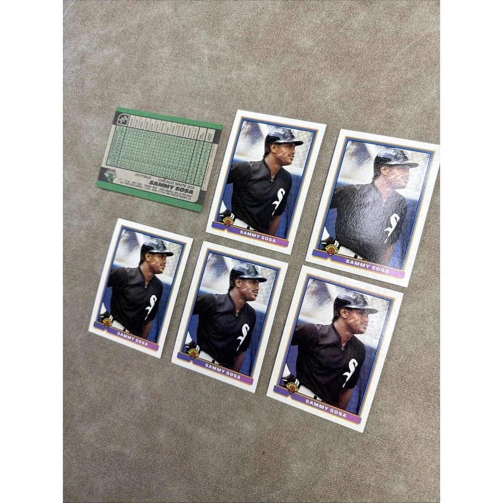 1991 Bowman Baseball Sammy Sosa #350‎ Chicago White Sox Card Lot Of 6 Ungraded